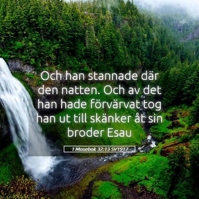 Picture 05 - 1 Mosebok 32:13 SV1917 - Och han stannade där den natten. Och av det han - Bible Verse Picture