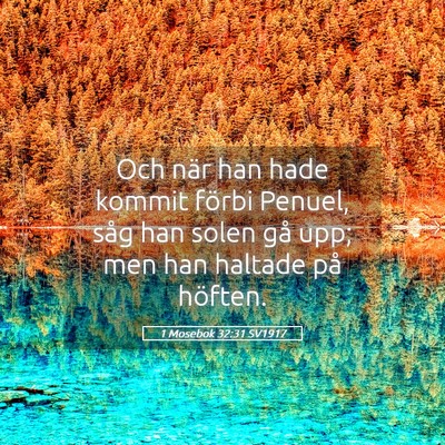 Picture 05 - 1 Mosebok 32:31 SV1917 - Och när han hade kommit förbi Penuel, såg han - Bible Verse Picture