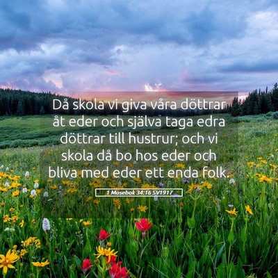 Picture 05 - 1 Mosebok 34:16 SV1917 - Då skola vi giva våra döttrar åt eder och - Bible Verse Picture