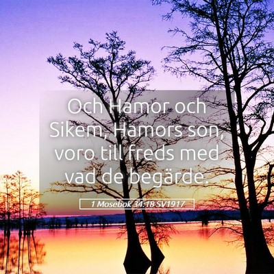Picture 05 - 1 Mosebok 34:18 SV1917 - Och Hamor och Sikem, Hamors son, voro till freds - Bible Verse Picture