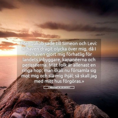 Picture 05 - 1 Mosebok 34:30 SV1917 - Men Jakob sade till Simeon och Levi: »I haven - Bible Verse Picture