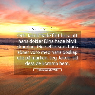 Picture 05 - 1 Mosebok 34:5 SV1917 - Och Jakob hade fått höra att hans dotter Dina - Bible Verse Picture