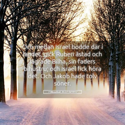 Picture 05 - 1 Mosebok 35:22 SV1917 - Och medan Israel bodde där i landet, gick Ruben - Bible Verse Picture