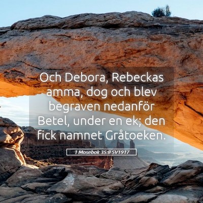 Picture 05 - 1 Mosebok 35:8 SV1917 - Och Debora, Rebeckas amma, dog och blev begraven - Bible Verse Picture