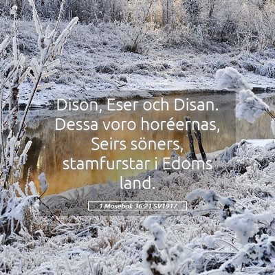 Picture 05 - 1 Mosebok 36:21 SV1917 - Dison, Eser och Disan. Dessa voro horéernas, - Bible Verse Picture