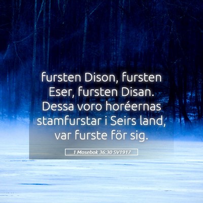 Picture 05 - 1 Mosebok 36:30 SV1917 - fursten Dison, fursten Eser, fursten Disan. Dessa - Bible Verse Picture