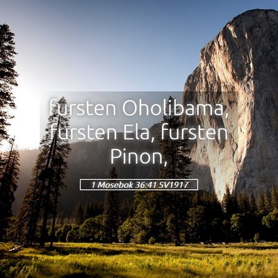 Picture 05 - 1 Mosebok 36:41 SV1917 - fursten Oholibama, fursten Ela, fursten - Bible Verse Picture