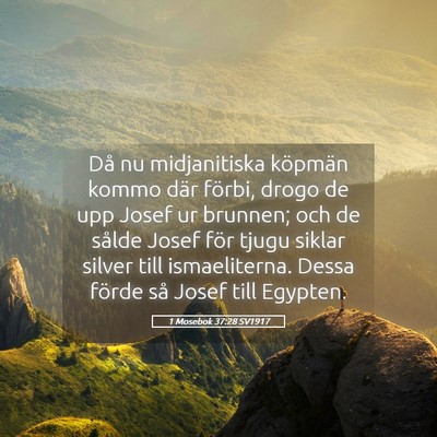 Picture 05 - 1 Mosebok 37:28 SV1917 - Då nu midjanitiska köpmän kommo där förbi, - Bible Verse Picture