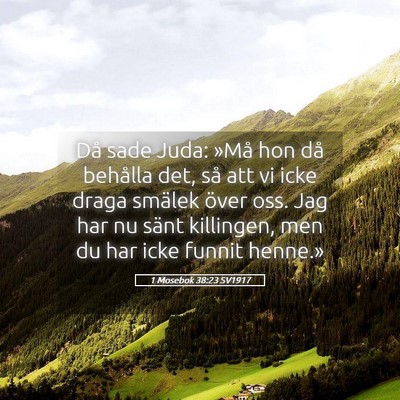 Picture 05 - 1 Mosebok 38:23 SV1917 - Då sade Juda: »Må hon då behålla det, så - Bible Verse Picture