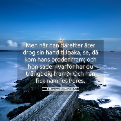 Picture 05 - 1 Mosebok 38:29 SV1917 - Men när han därefter åter drog sin hand - Bible Verse Picture