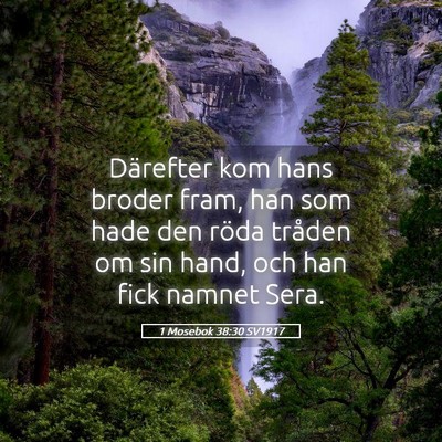 Picture 05 - 1 Mosebok 38:30 SV1917 - Därefter kom hans broder fram, han som hade den - Bible Verse Picture