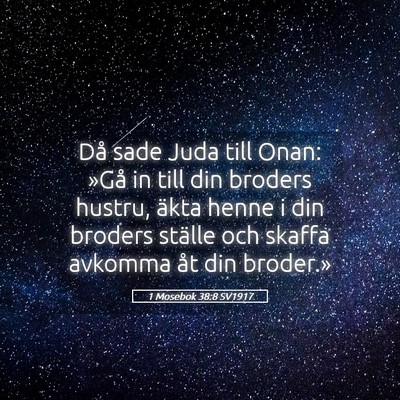 Picture 05 - 1 Mosebok 38:8 SV1917 - Då sade Juda till Onan: »Gå in till din - Bible Verse Picture