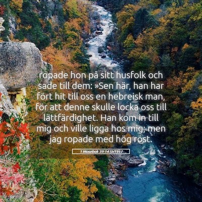 Picture 05 - 1 Mosebok 39:14 SV1917 - ropade hon på sitt husfolk och sade till dem: - Bible Verse Picture