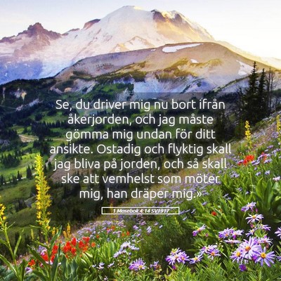 Picture 05 - 1 Mosebok 4:14 SV1917 - Se, du driver mig nu bort ifrån åkerjorden, och - Bible Verse Picture