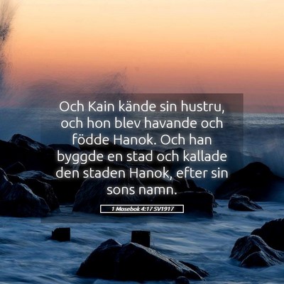 Picture 05 - 1 Mosebok 4:17 SV1917 - Och Kain kände sin hustru, och hon blev havande - Bible Verse Picture