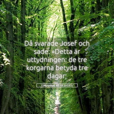 Picture 05 - 1 Mosebok 40:18 SV1917 - Då svarade Josef och sade: »Detta är - Bible Verse Picture