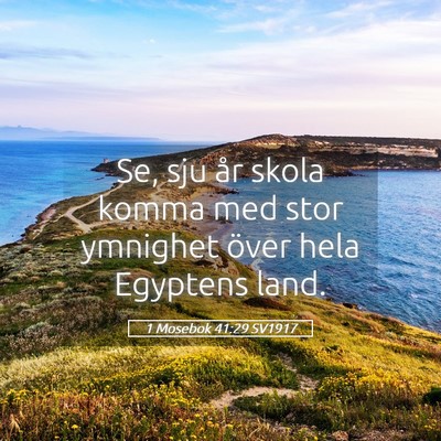 Picture 05 - 1 Mosebok 41:29 SV1917 - Se, sju år skola komma med stor ymnighet över - Bible Verse Picture