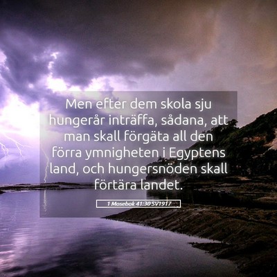 Picture 05 - 1 Mosebok 41:30 SV1917 - Men efter dem skola sju hungerår inträffa, - Bible Verse Picture