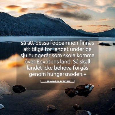 Picture 05 - 1 Mosebok 41:36 SV1917 - så att dessa födoämnen finnas att tillgå för - Bible Verse Picture