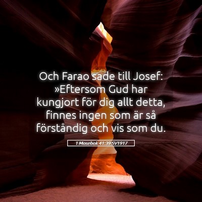 Picture 05 - 1 Mosebok 41:39 SV1917 - Och Farao sade till Josef: »Eftersom Gud har - Bible Verse Picture