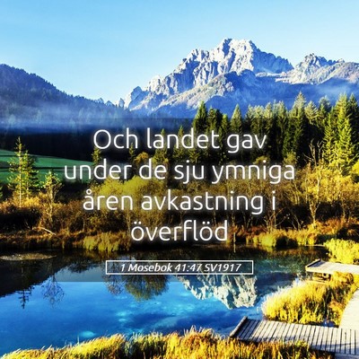 Picture 05 - 1 Mosebok 41:47 SV1917 - Och landet gav under de sju ymniga åren - Bible Verse Picture