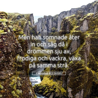 Picture 05 - 1 Mosebok 41:5 SV1917 - Men han somnade åter in och såg då i drömmen - Bible Verse Picture