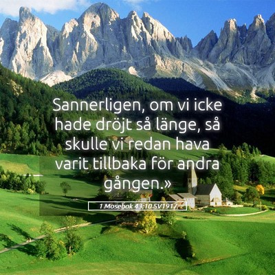 Picture 05 - 1 Mosebok 43:10 SV1917 - Sannerligen, om vi icke hade dröjt så länge, - Bible Verse Picture