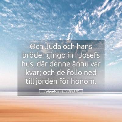 Picture 05 - 1 Mosebok 44:14 SV1917 - Och Juda och hans bröder gingo in i Josefs hus, - Bible Verse Picture