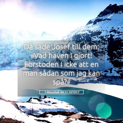 Picture 05 - 1 Mosebok 44:15 SV1917 - Då sade Josef till dem: »Vad haven I gjort! - Bible Verse Picture