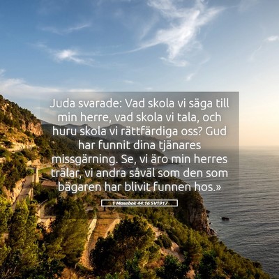 Picture 05 - 1 Mosebok 44:16 SV1917 - Juda svarade: Vad skola vi säga till min herre, - Bible Verse Picture