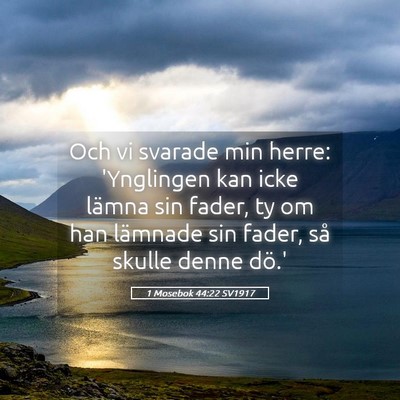 Picture 05 - 1 Mosebok 44:22 SV1917 - Och vi svarade min herre: 'Ynglingen kan icke - Bible Verse Picture