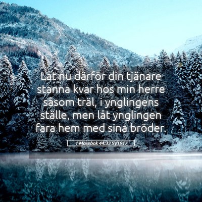 Picture 05 - 1 Mosebok 44:33 SV1917 - Låt nu därför din tjänare stanna kvar hos min - Bible Verse Picture