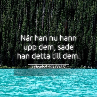 Picture 05 - 1 Mosebok 44:6 SV1917 - När han nu hann upp dem, sade han detta till - Bible Verse Picture