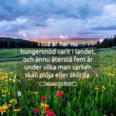 Picture 05 - 1 Mosebok 45:6 SV1917 - I två år har nu hungersnöd varit i landet, och - Bible Verse Picture