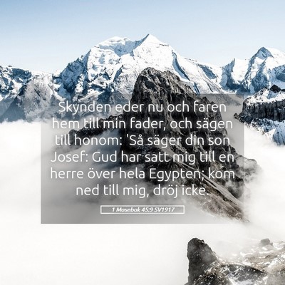 Picture 05 - 1 Mosebok 45:9 SV1917 - Skynden eder nu och faren hem till min fader, och - Bible Verse Picture