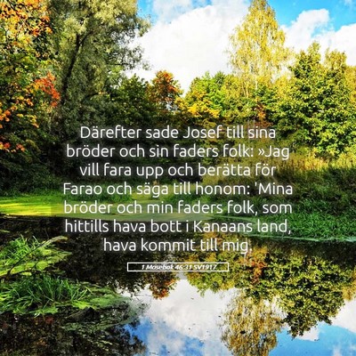 Picture 05 - 1 Mosebok 46:31 SV1917 - Därefter sade Josef till sina bröder och sin - Bible Verse Picture