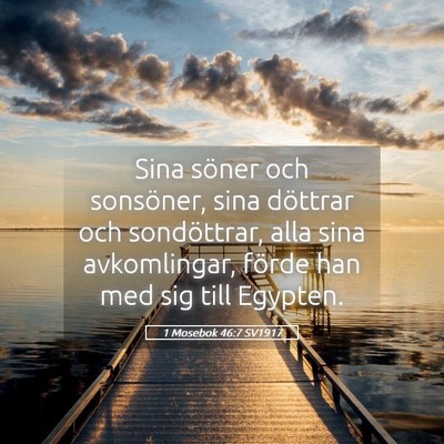 Picture 05 - 1 Mosebok 46:7 SV1917 - Sina söner och sonsöner, sina döttrar och - Bible Verse Picture