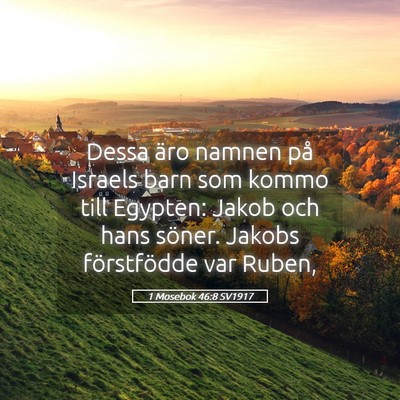 Picture 05 - 1 Mosebok 46:8 SV1917 - Dessa äro namnen på Israels barn som kommo till - Bible Verse Picture