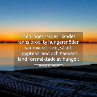 Picture 05 - 1 Mosebok 47:13 SV1917 - Men ingenstädes i landet fanns bröd, ty - Bible Verse Picture