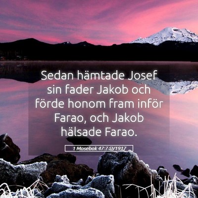 Picture 05 - 1 Mosebok 47:7 SV1917 - Sedan hämtade Josef sin fader Jakob och förde - Bible Verse Picture