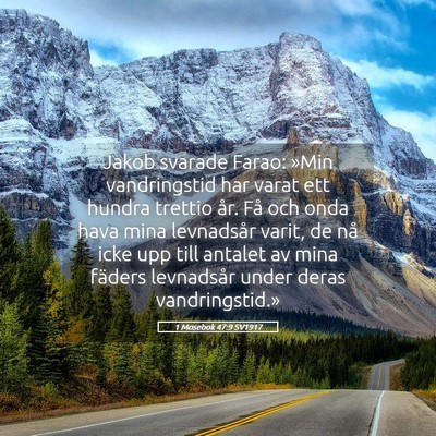 Picture 05 - 1 Mosebok 47:9 SV1917 - Jakob svarade Farao: »Min vandringstid har varat - Bible Verse Picture