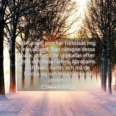 Picture 05 - 1 Mosebok 48:16 SV1917 - den ängel som har förlossat mig från allt ont, - Bible Verse Picture