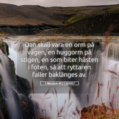 Picture 05 - 1 Mosebok 49:17 SV1917 - Dan skall vara en orm på vägen, en huggorm på - Bible Verse Picture