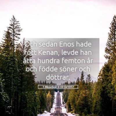 Picture 05 - 1 Mosebok 5:10 SV1917 - Och sedan Enos hade fött Kenan, levde han åtta - Bible Verse Picture