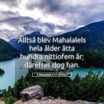 Picture 05 - 1 Mosebok 5:17 SV1917 - Alltså blev Mahalalels hela ålder åtta hundra - Bible Verse Picture