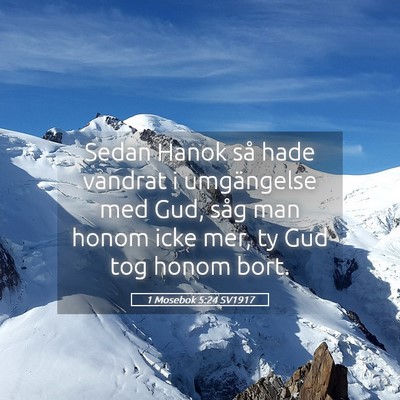 Picture 05 - 1 Mosebok 5:24 SV1917 - Sedan Hanok så hade vandrat i umgängelse med - Bible Verse Picture