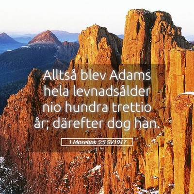 Picture 05 - 1 Mosebok 5:5 SV1917 - Alltså blev Adams hela levnadsålder nio hundra - Bible Verse Picture