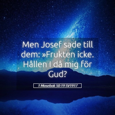 Picture 05 - 1 Mosebok 50:19 SV1917 - Men Josef sade till dem: »Frukten icke. Hållen - Bible Verse Picture