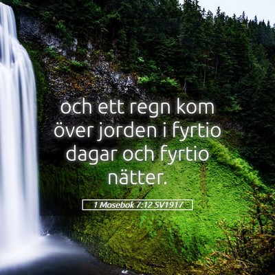 Picture 05 - 1 Mosebok 7:12 SV1917 - och ett regn kom över jorden i fyrtio dagar och - Bible Verse Picture