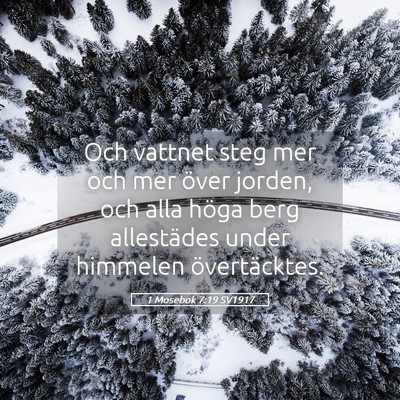 Picture 05 - 1 Mosebok 7:19 SV1917 - Och vattnet steg mer och mer över jorden, och - Bible Verse Picture